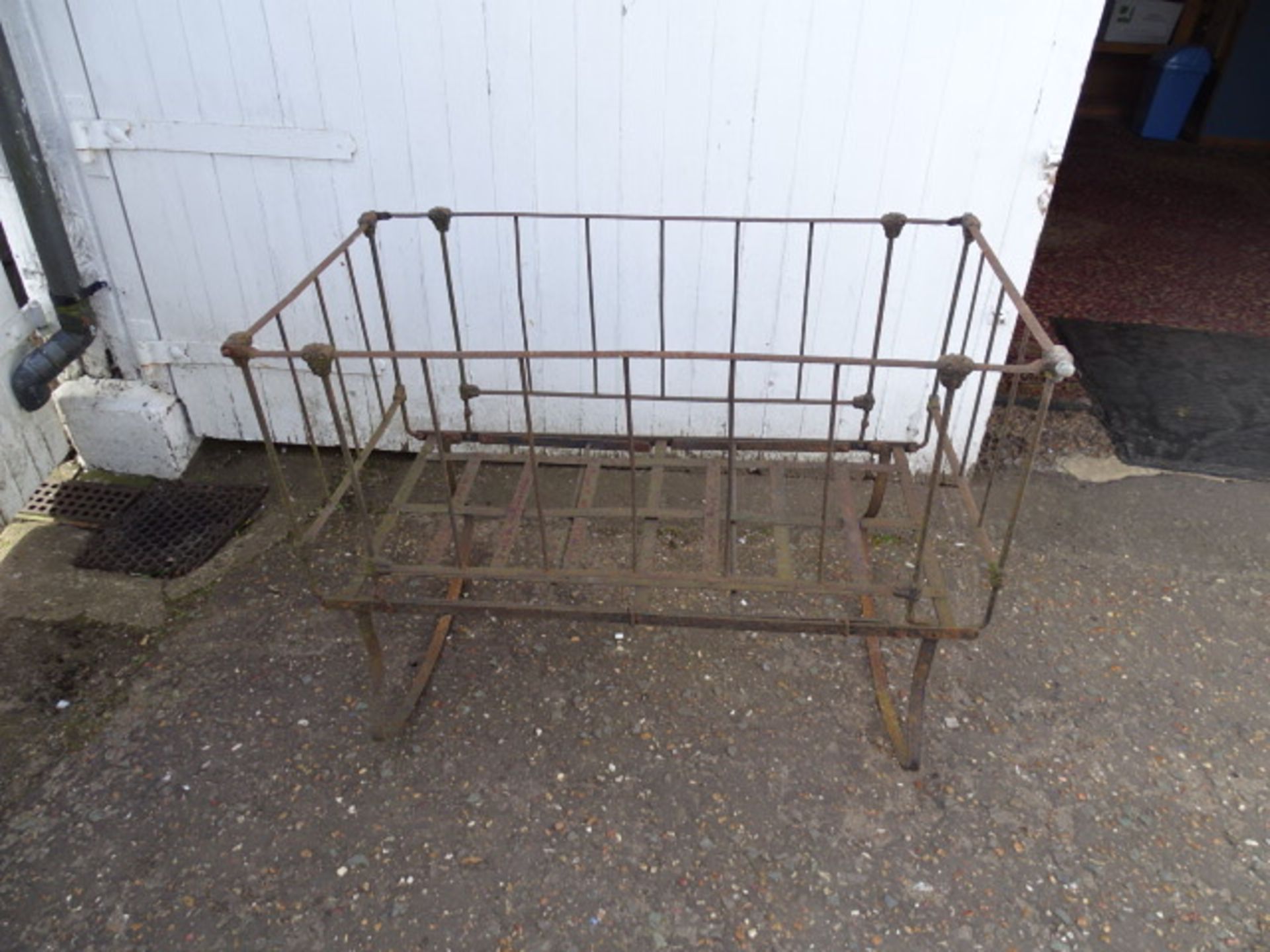 Antique wrought iron rocking cradle/crib (for display purposes only)