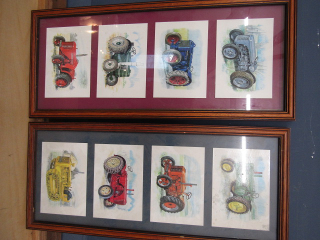 2 framed tractor prints