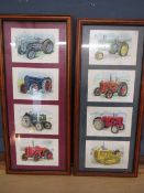 2 framed tractor prints
