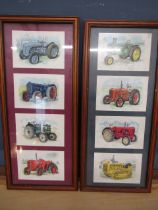 2 framed tractor prints