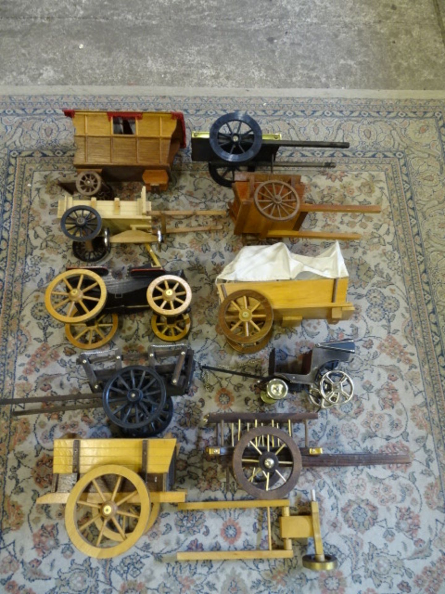 Collection of Shire horses and carts (some horses have missing ears etc and most carts are in need - Image 4 of 10