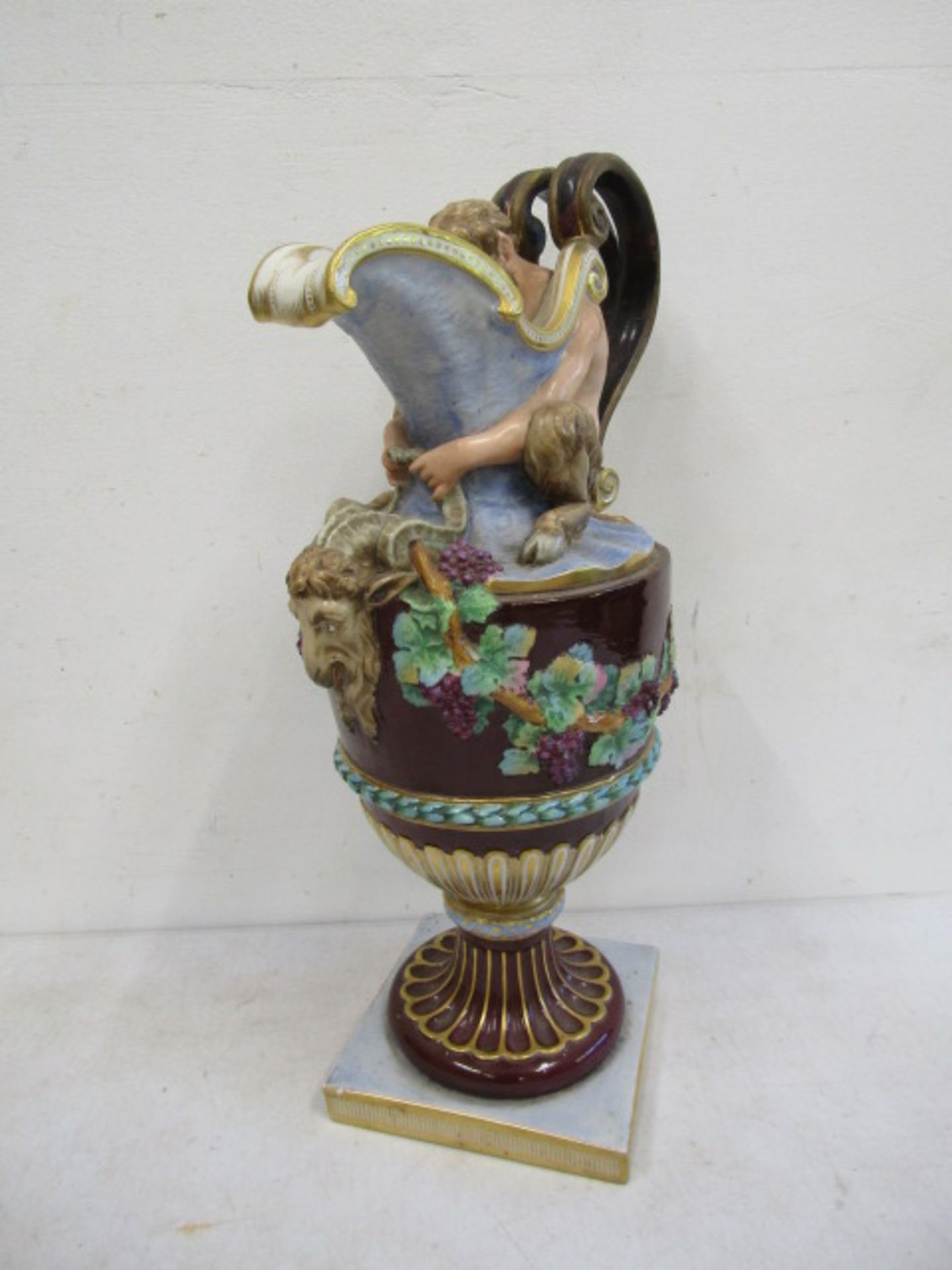 Capodimonte? ewer with fawn spout 39cmH