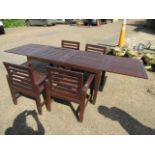 Extending garden table and 4 chairs
