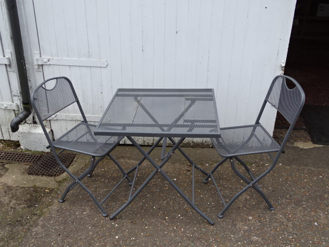 Folding metal garden bistro set