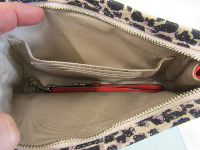 Coach red & animal print make up/ soft bag - Image 2 of 2