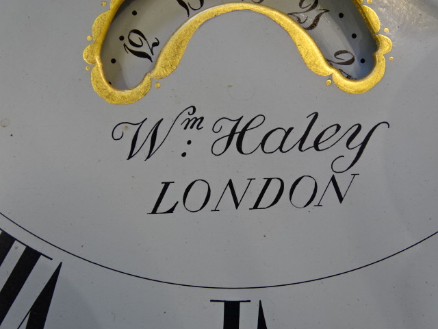 W.M. Haley, London, longcase clock with weights and pendulum dial 29cmD - Image 2 of 5