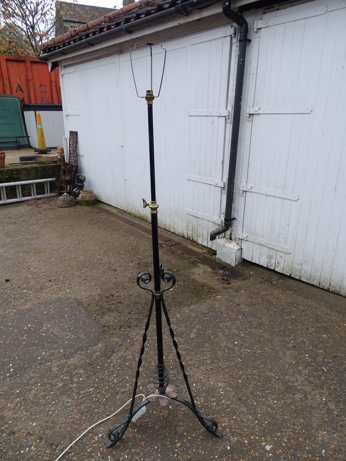 Wrought iron adjustable floor lamp (no plug)