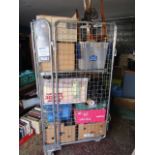 A stillage of household sundries inc metal detector, dvd's, toys etc etc stillage not included,