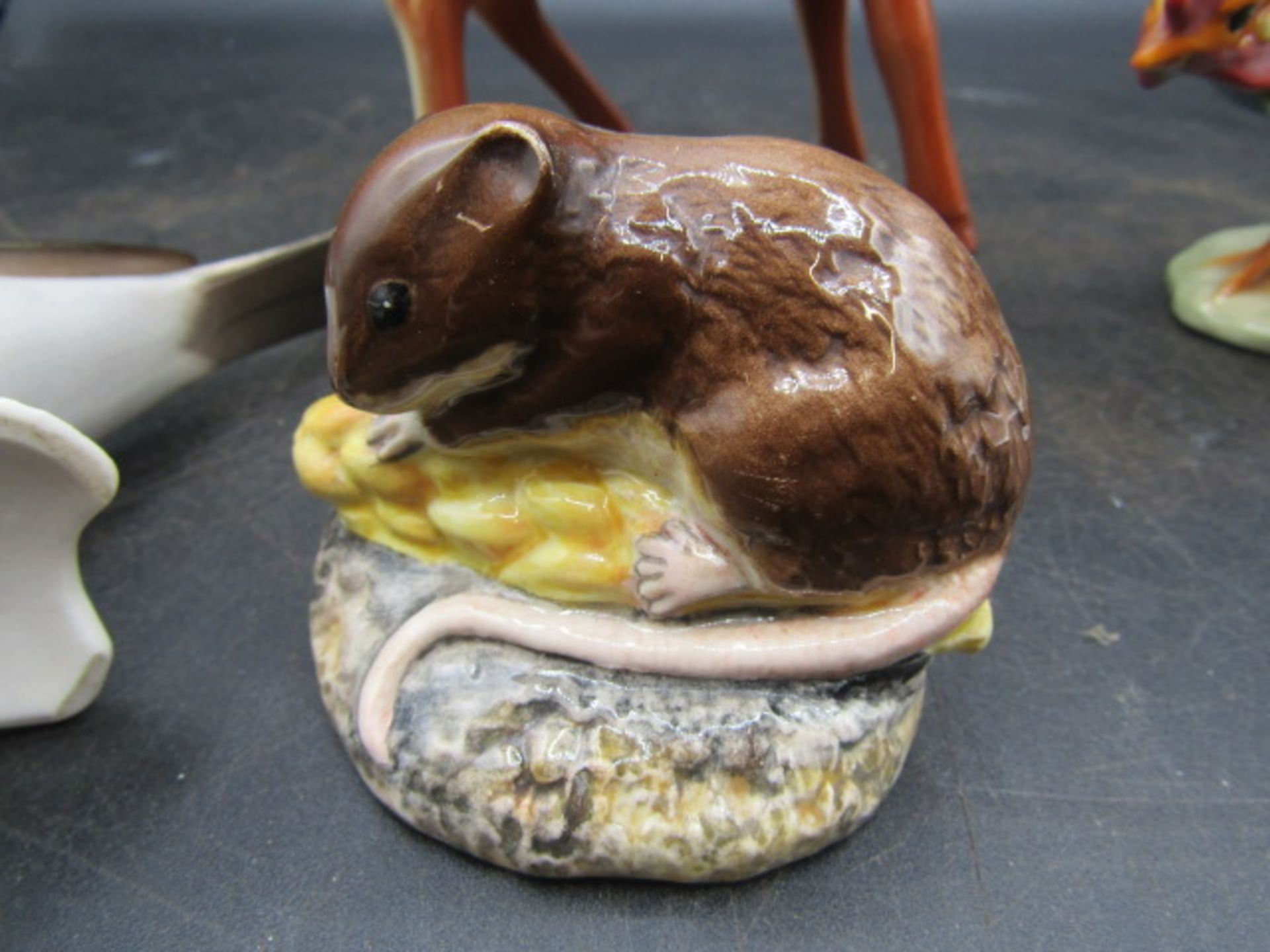 Beswick mouse, 2 USSR birds and a cherry brandy decanter in deer form - Image 6 of 8