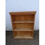 Pine bookcase H93cm W69cm D18cm approx