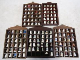 5 thimble displays with thimbles