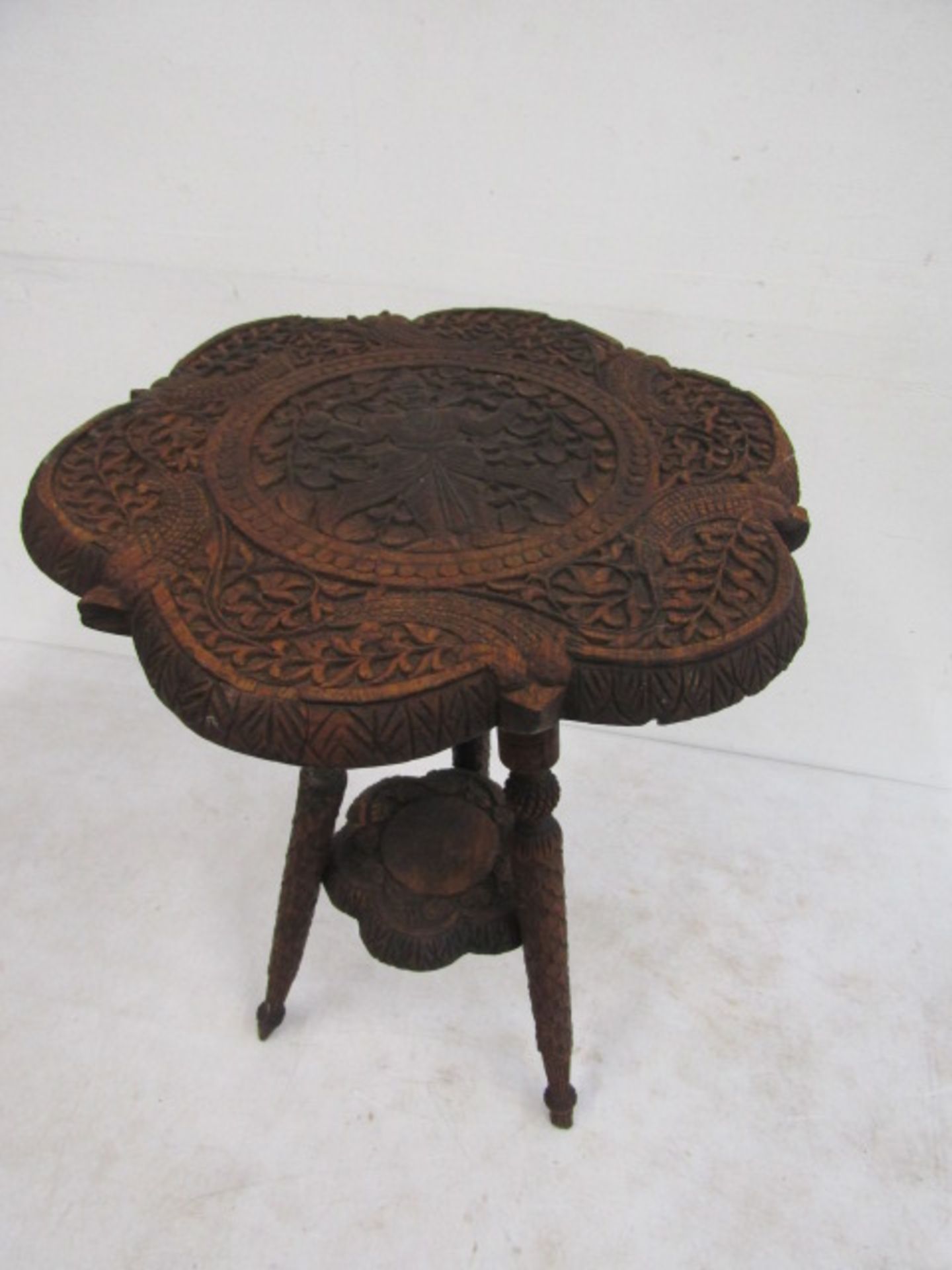 Anglo Indian small carved occasion table