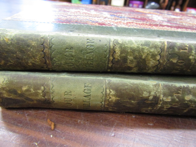 Mary R Mitford Our Village 2nd edition Geo Whittaker 1824 2 vols 1/4 leather - Bild 2 aus 5