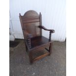 Antique oak? Wainscot armchair C1800 or before (some loose joints, in need of restoration)