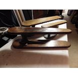 3 sleeve ironing boards - 2 wood sleeves measuring approx 78cm and 67cm plus T Bradford & Son