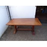 Hardwood refectory dining table H75cm Top 90cmm x 180cm approx