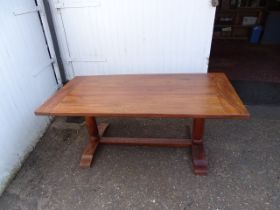 Hardwood refectory dining table H75cm Top 90cmm x 180cm approx