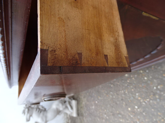 Mahogany sideboard on cabriole legs with ball and claw feet H97cm W139cm D49cm approx - Image 2 of 2