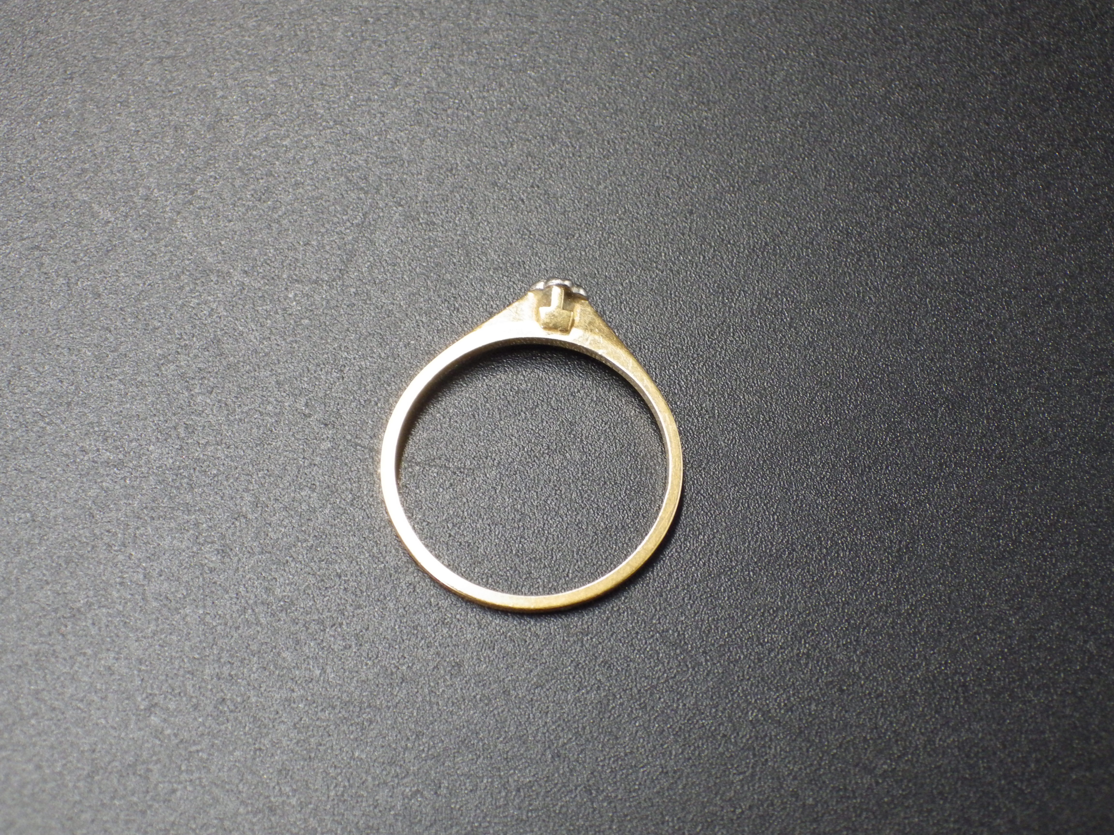 18ct gold and diamond ring size N, 1.27g total weight. - Image 2 of 2