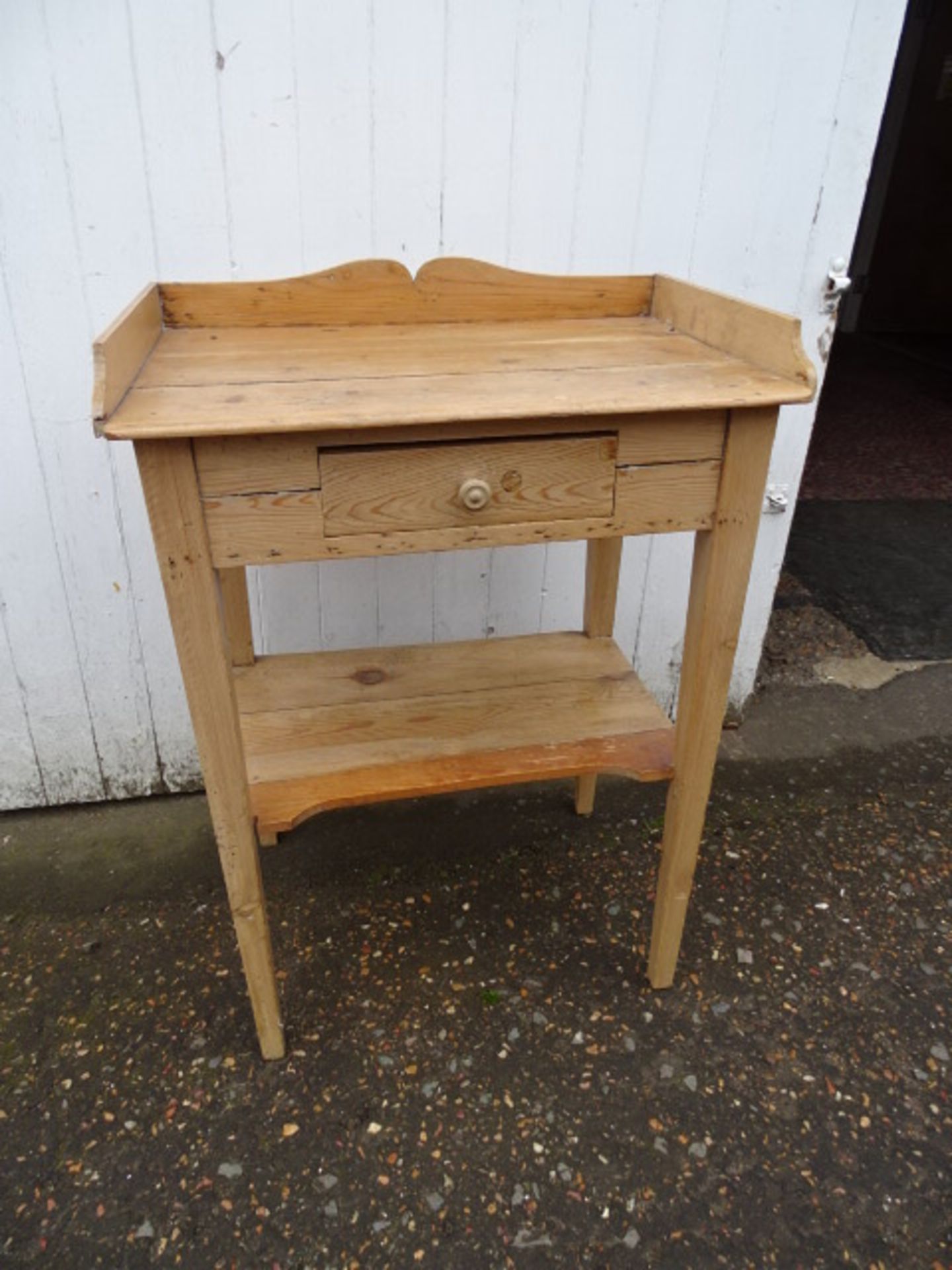 Vintage pine wash stand with drawer H87cm W61cm D43cm approx