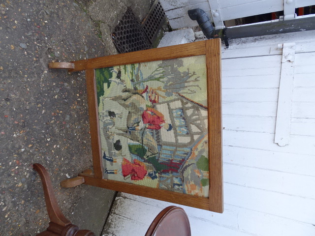 Hunting themed fire screen, kitchen chair and wine table - Image 3 of 3