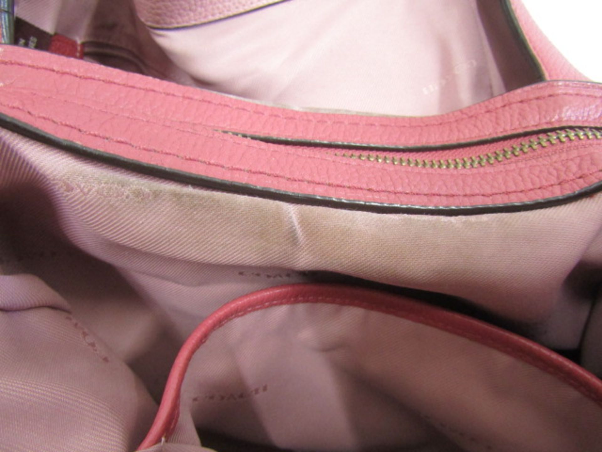 Coach pink pebble leather tote bag with dust bag - Image 7 of 7