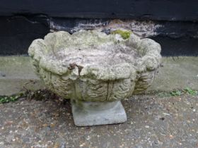 Concrete garden urn/planter H28cm Diameter 47cm approx