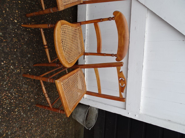 4 Chairs with cane seats - Image 3 of 3