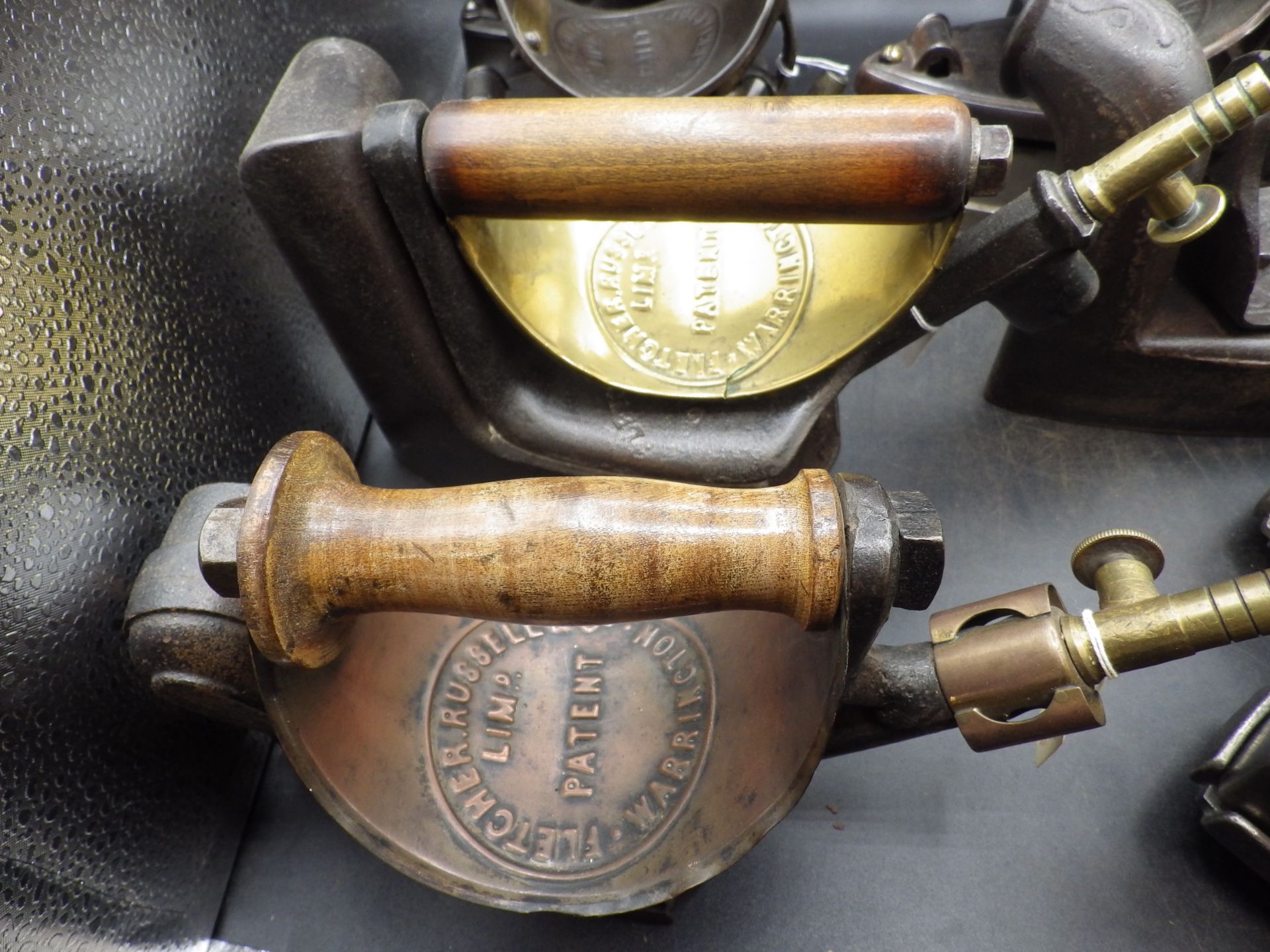 9 assorted Fletcher Russell & Co Ltd Warrington, Manchester & London gas irons some with with - Image 2 of 6