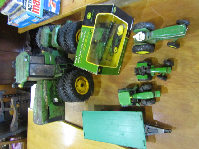 Giant John Deere tractor, smaller  models and toys (large tractor poss remote controlled but