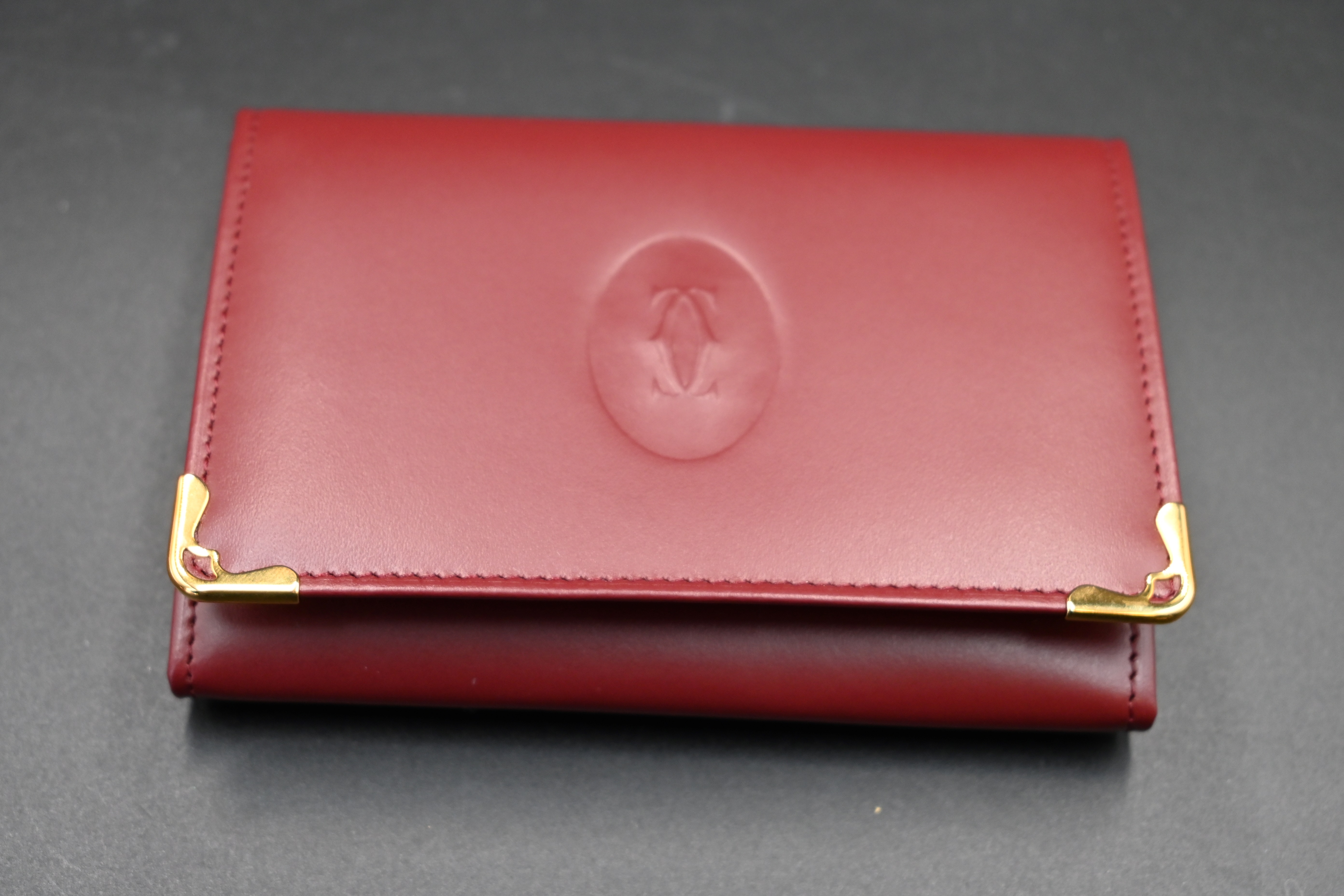 Cartier calf skin leather credit card wallet embossed with makers logo to centre,and with gold - Bild 4 aus 7