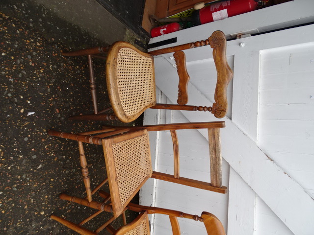 4 Chairs with cane seats - Image 2 of 3
