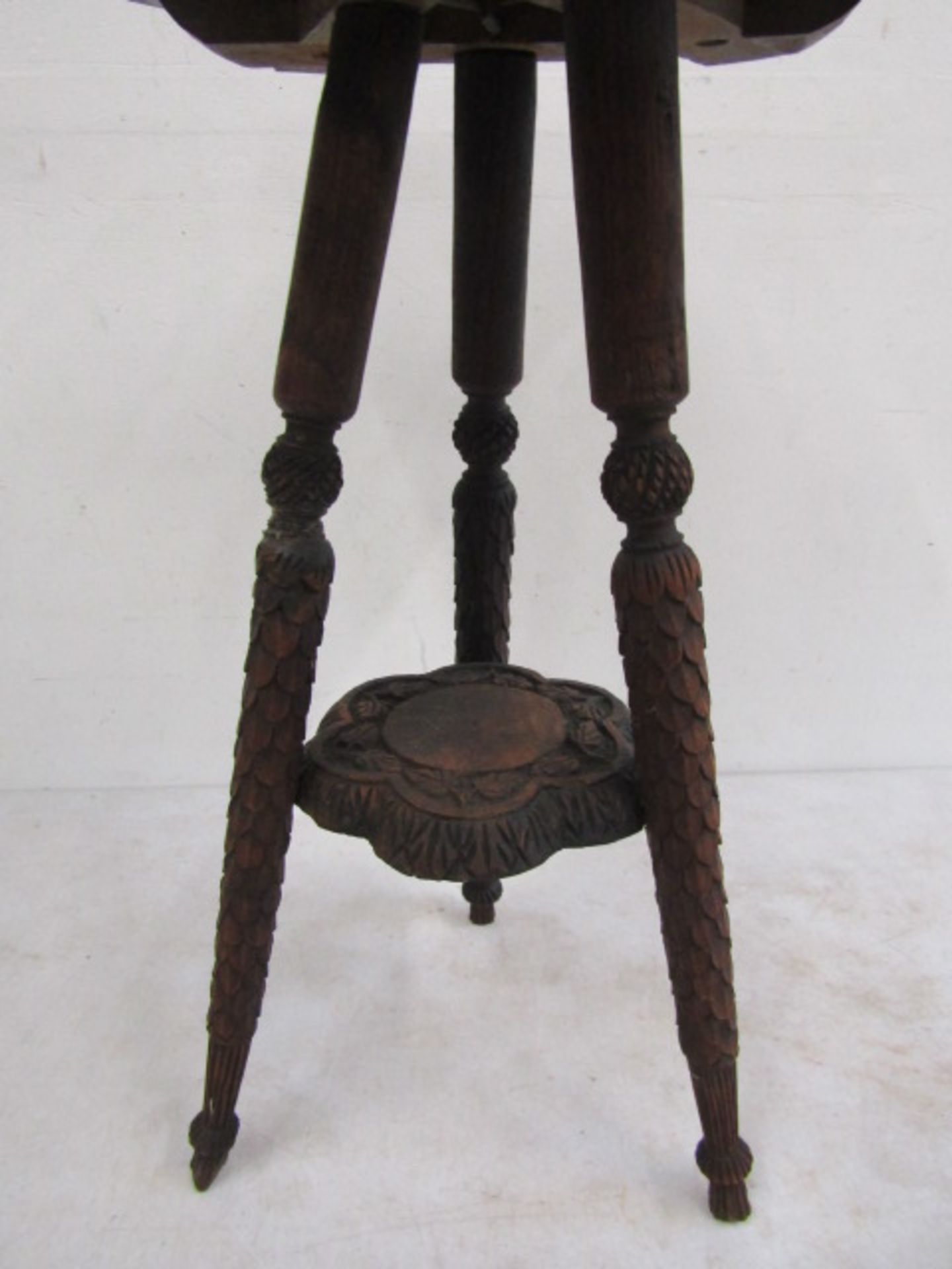 Anglo Indian small carved occasion table - Image 3 of 4