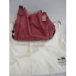 Coach pink pebble leather tote bag with dust bag