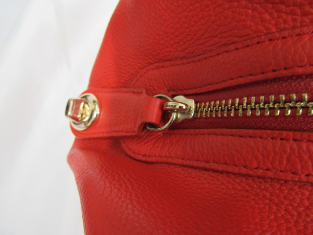 Coach red pebble leather tote bag with dust bag - Image 5 of 5