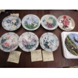 Bird and flowers picture plate set and 2 others