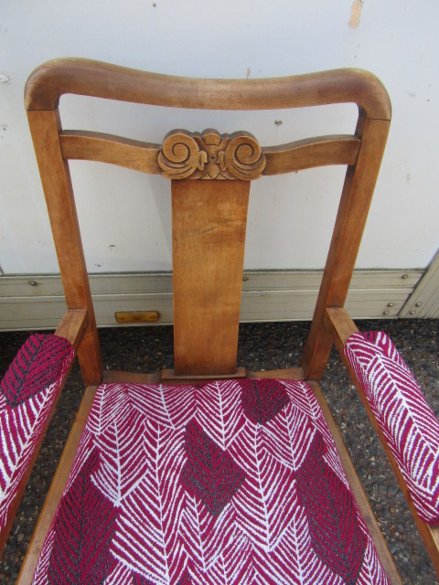 Upholstered open arm chair - Image 2 of 2