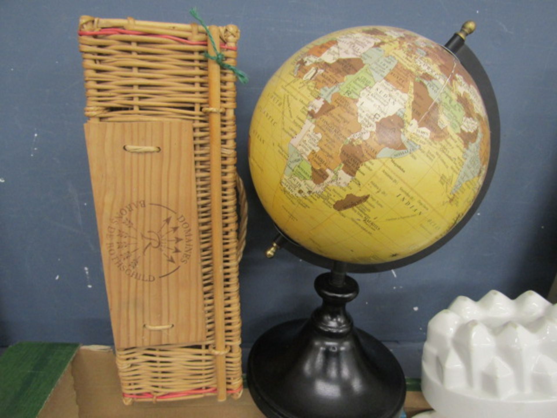 collectables inc wine basket, ceramics, globe etc - Image 3 of 3