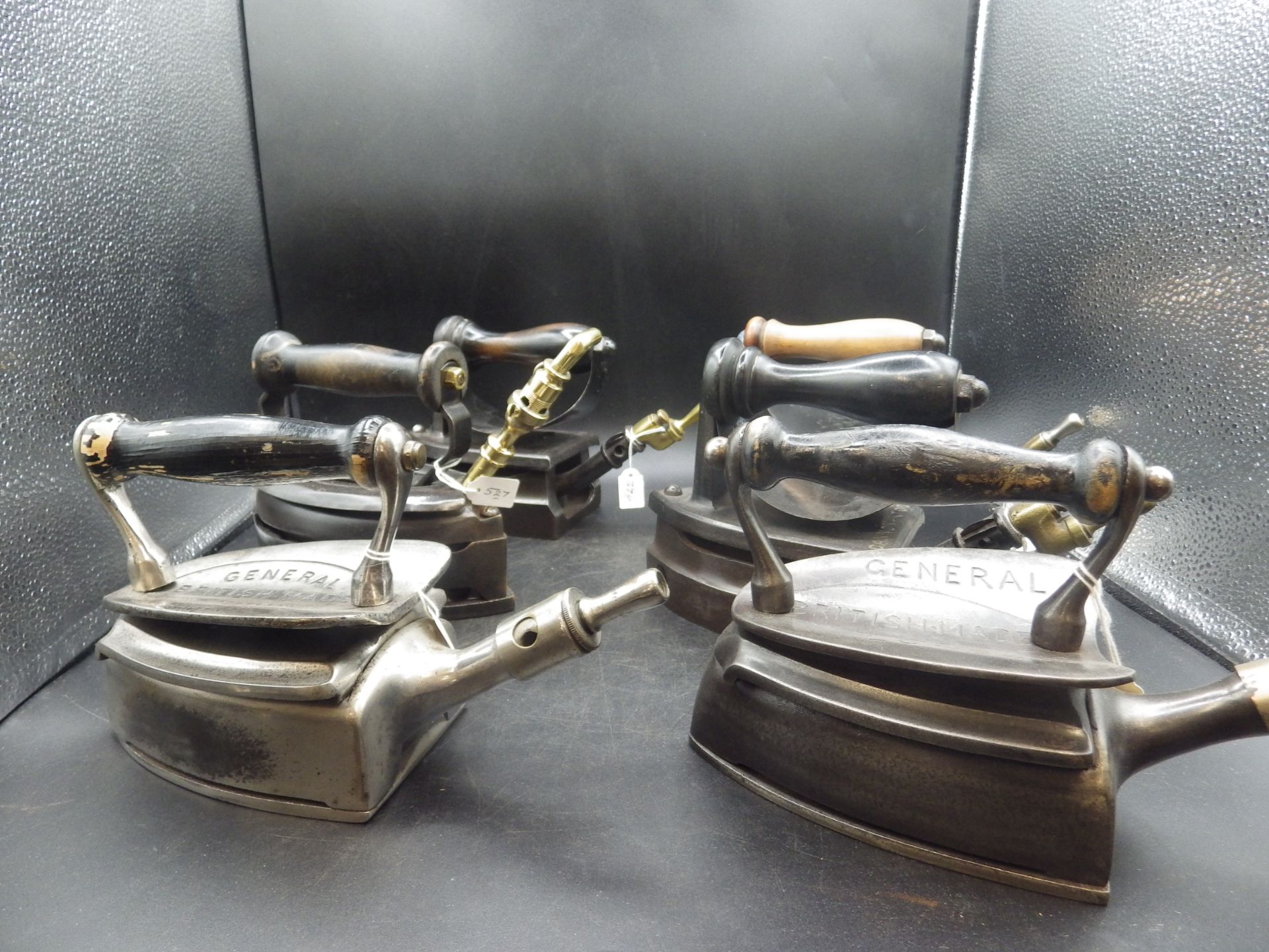 3 General gas irons - two marked British Made London, the third described as below stairs by - Image 6 of 6