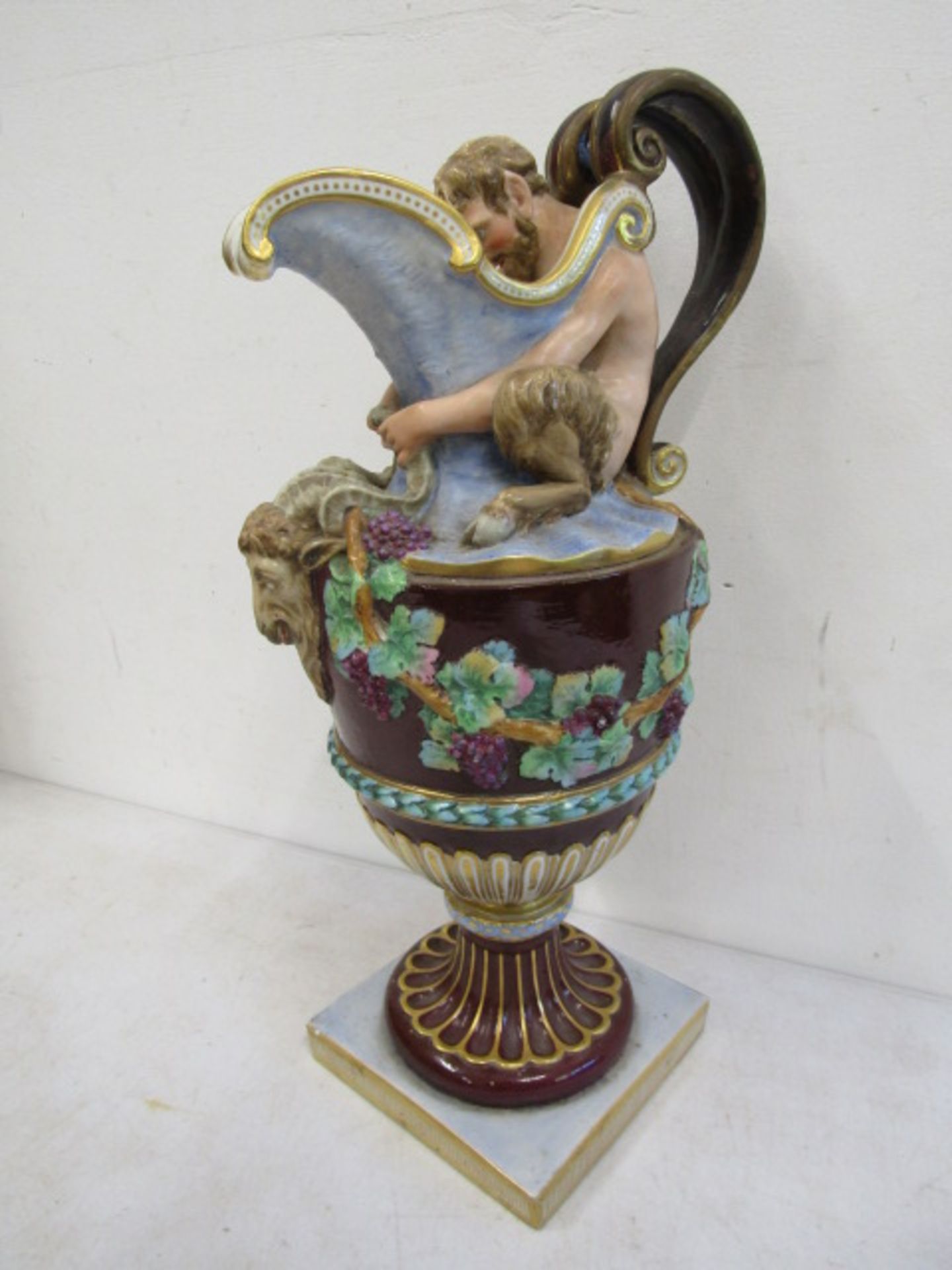 Capodimonte? ewer with fawn spout 39cmH - Image 2 of 6