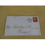 An entire cover with unbroken wax seal from Glasgow to Liverpool 1857 with penny red stamp