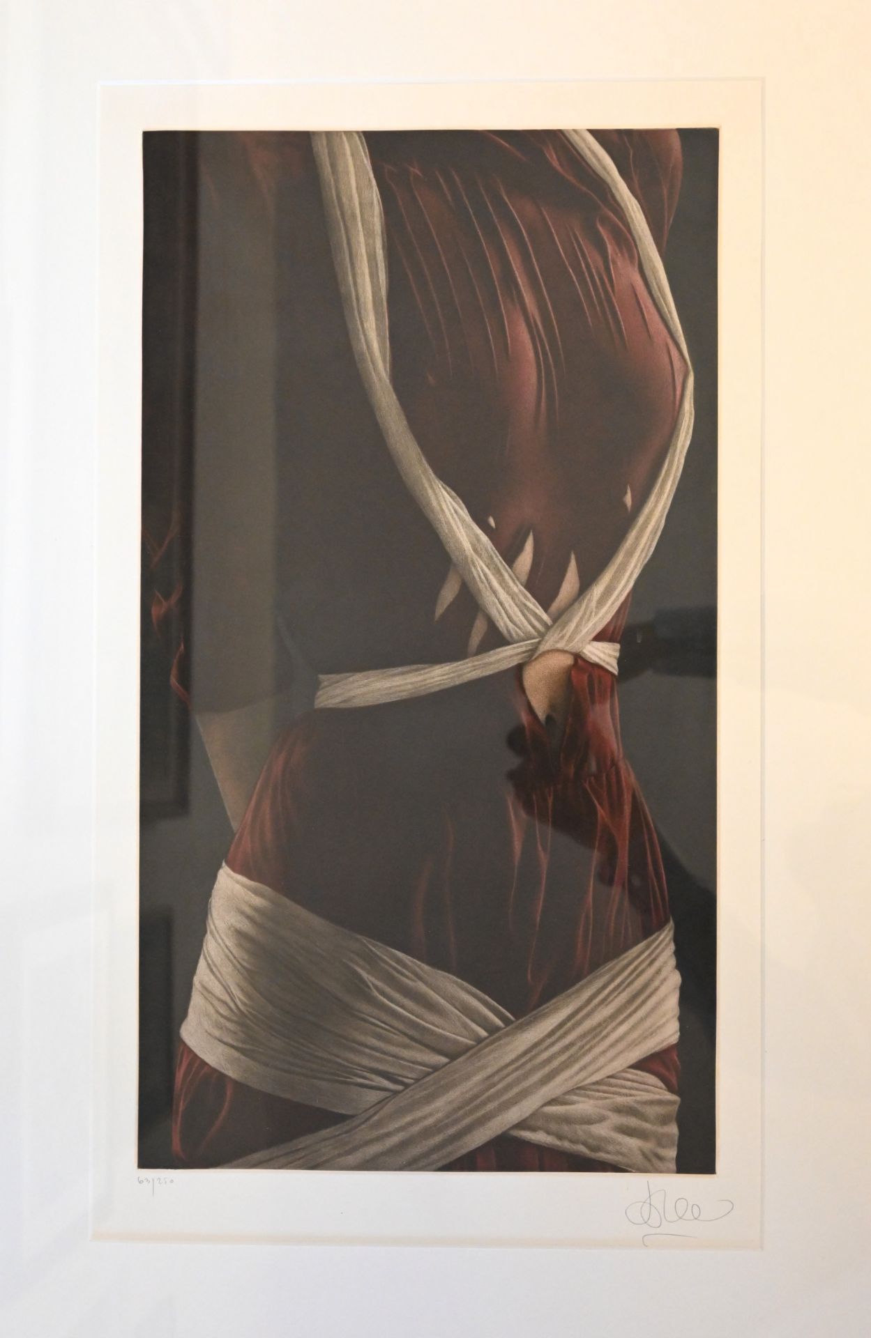 Willi Kissmer (German 1951-2018): 'White Ribbons', limited edition coloured etching signed in