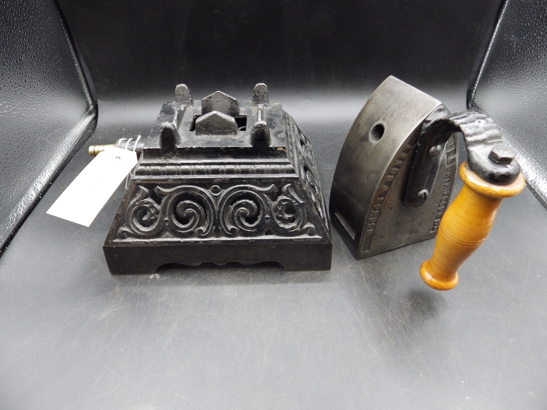 Wilson & Mathieson Ltd cast iron stove together with gas iron (bought by vendor from the USA)