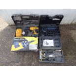 JCB cordless drill, angle grinder and Tooltec biscuit jointer