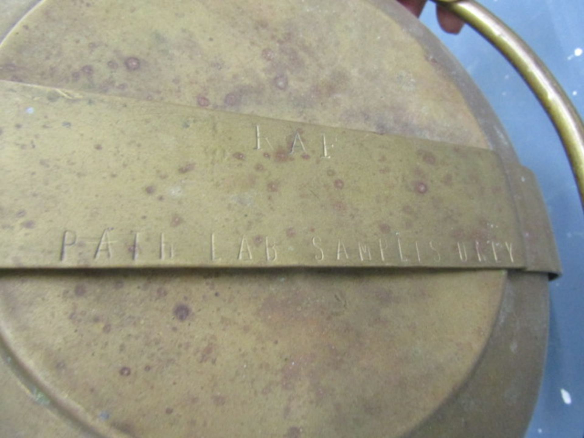 RAF path lab brass samples container - Image 3 of 5