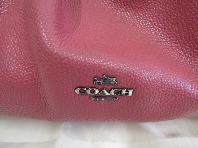 Coach pink pebble leather tote bag with dust bag - Image 4 of 7