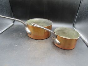 Antique French copper pans