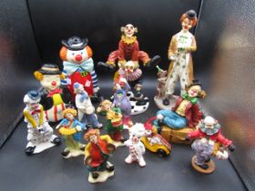 Collection of ceramic clowns