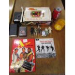 Star Wars figures, retro games console, Beatles single etc