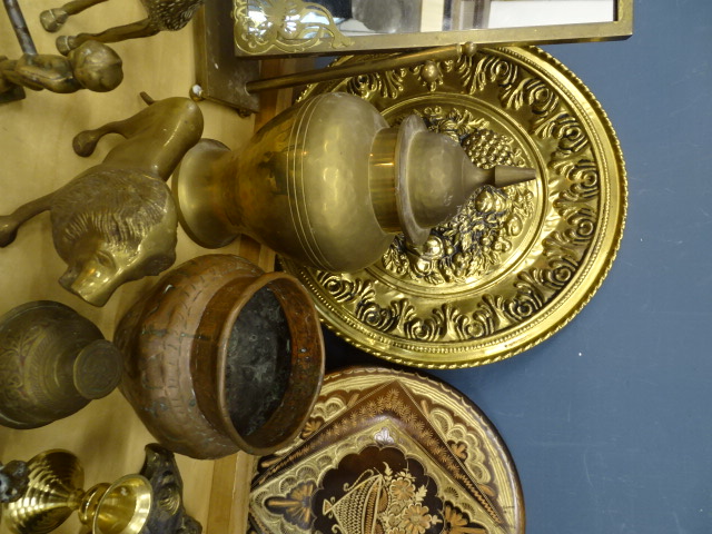 Brass framed dressing table mirror, animals and urn etc - Image 4 of 4